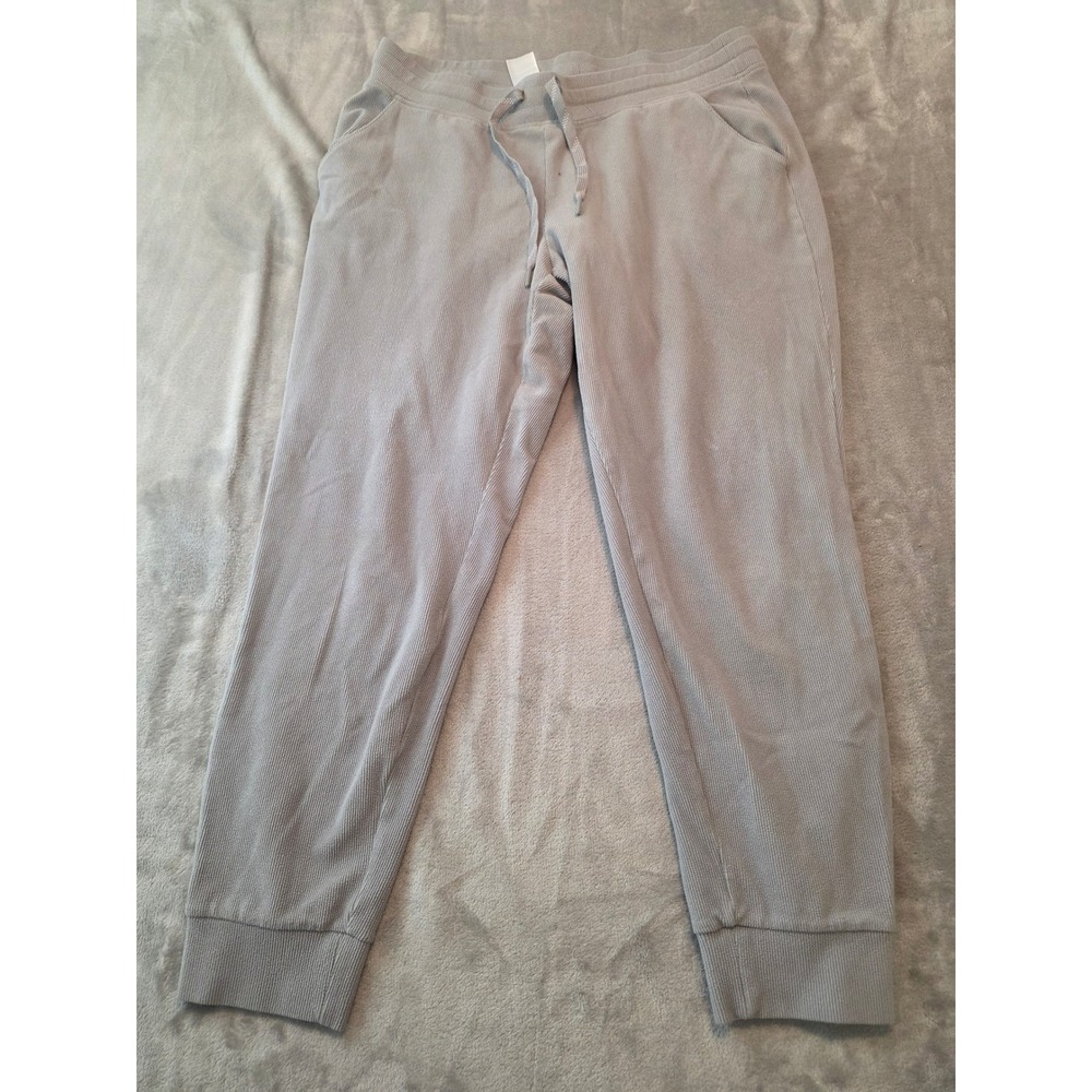Marc New York Joggers Women XL Gray Ribbed Knit Drawstring Lounge Pants